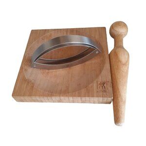 Zwilling J.A. Henckels Mincing Set Bamboo Herb Board Rocking Knife & Pestle 3 pc